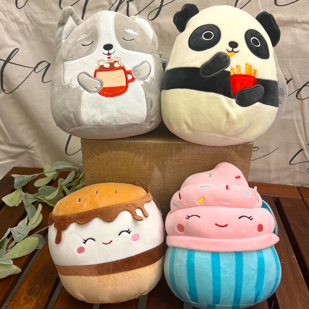 Squishmallows Bundle Of 4  7.5” Stuffed Plush - Foodie Squad - Kellytoy